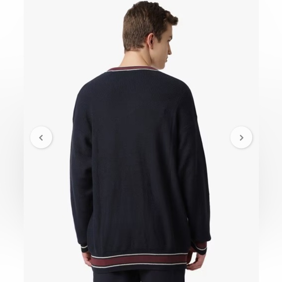 Armani Exchange Cardigan Men’s M Blue V-Neck Button Up Cotton/wool Blend $170 - Picture 3 of 16